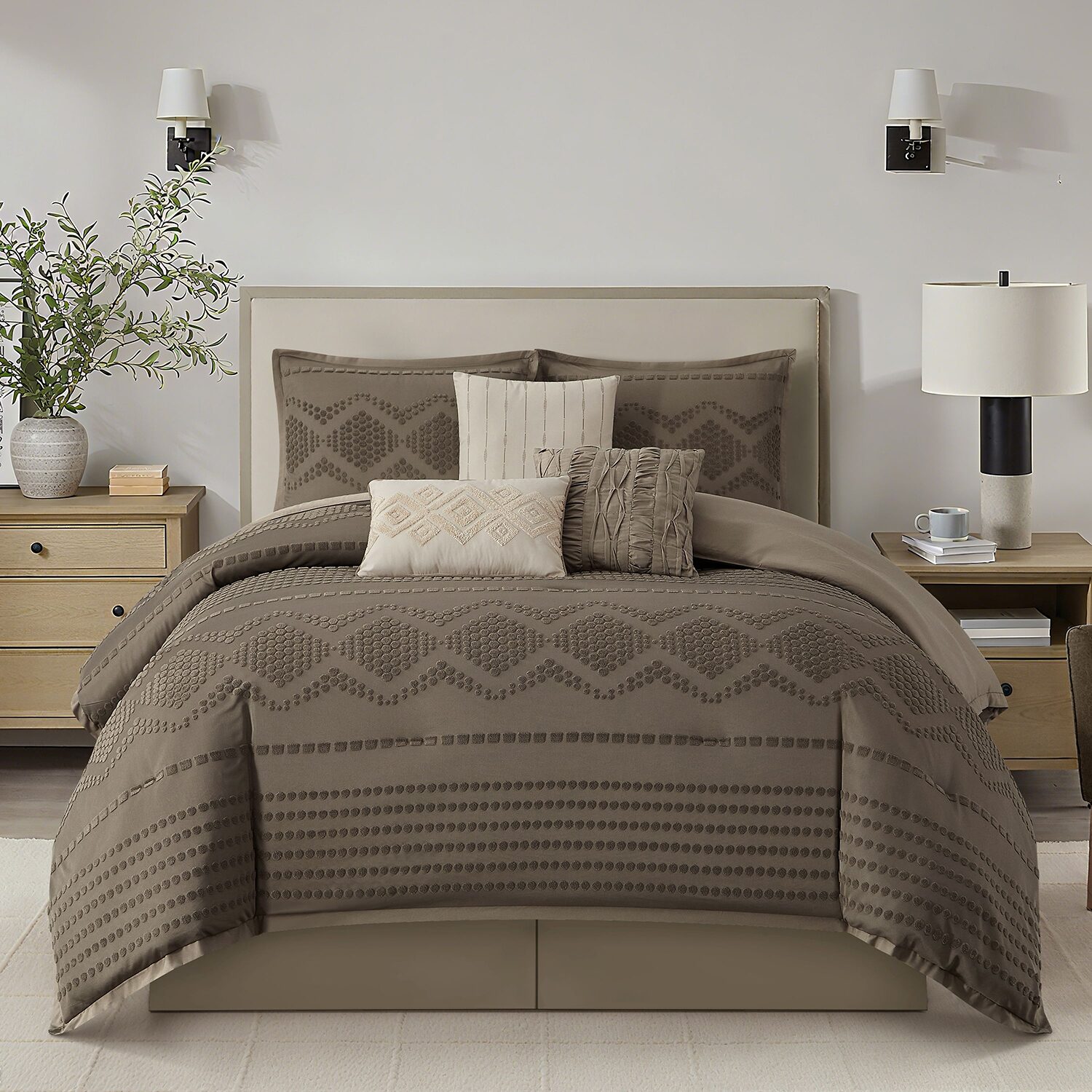Stratford Park Whitney Geometric 7-pc. Easy Care Comforter Set