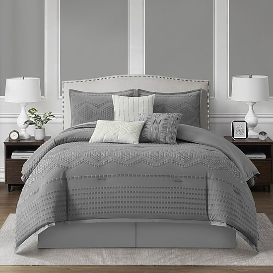 Stratford Park Whitney Geometric 7-pc. Easy Care Comforter Set