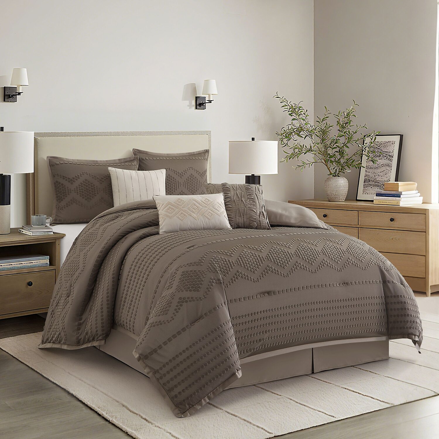 Stratford Park Whitney Geometric 7-pc. Easy Care Comforter Set