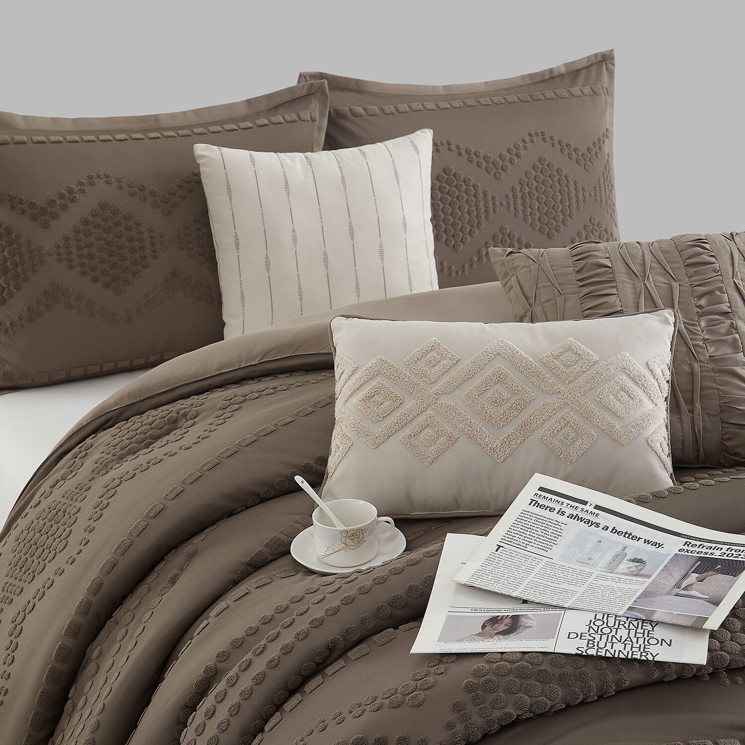 Stratford Park Whitney Geometric 7-pc. Easy Care Comforter Set