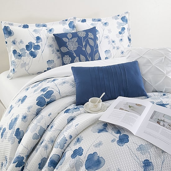 Stratford Park Melani Waffle Floral 7-pc. Easy Care Comforter Set