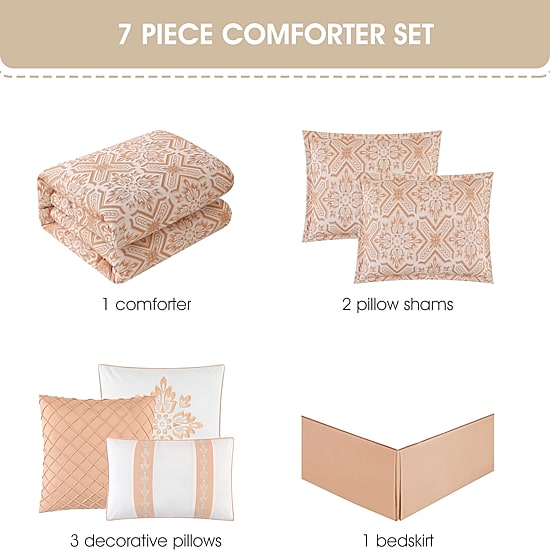 Stratford Park Brenda Geometric 7-pc. Easy Care Comforter Set