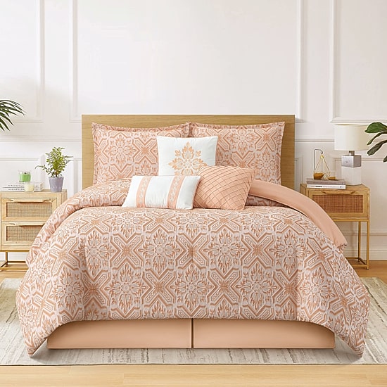 Stratford Park Brenda Geometric 7-pc. Easy Care Comforter Set