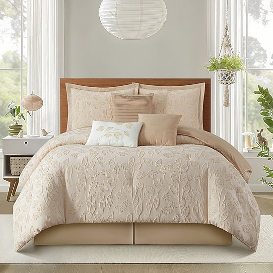 Stratford Park Kacey Leaves 7-pc. Easy Care Comforter Set