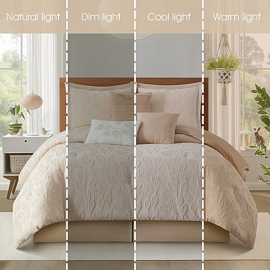 Stratford Park Kacey Leaves 7-pc. Easy Care Comforter Set