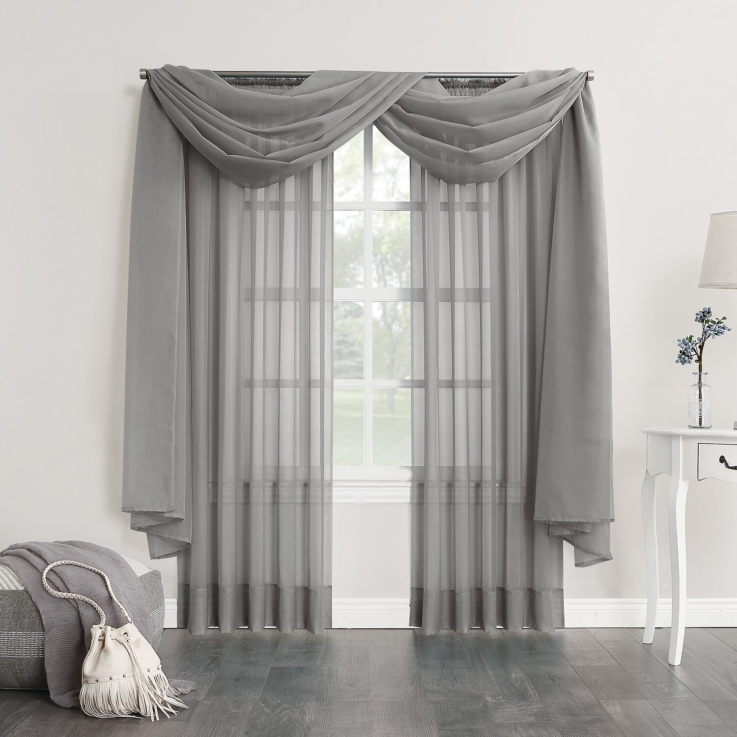 No. 918 Emily Sheer Voile Window Scarf Valance