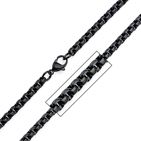 Mens Stainless Steel Hypoallergenic 22 Inch Box Chain Necklace
