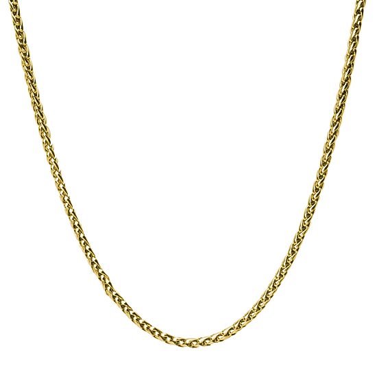 Mens Stainless Steel Hypoallergenic 24 Inch Wheat Chain Necklace