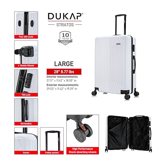 Dukap Stratos 28 Inch Hardside Lightweight Checked Spinner Luggage
