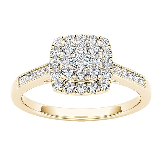 1/2 CT.T.W. Natural Diamond 10K Yellow Gold Engagement Ring