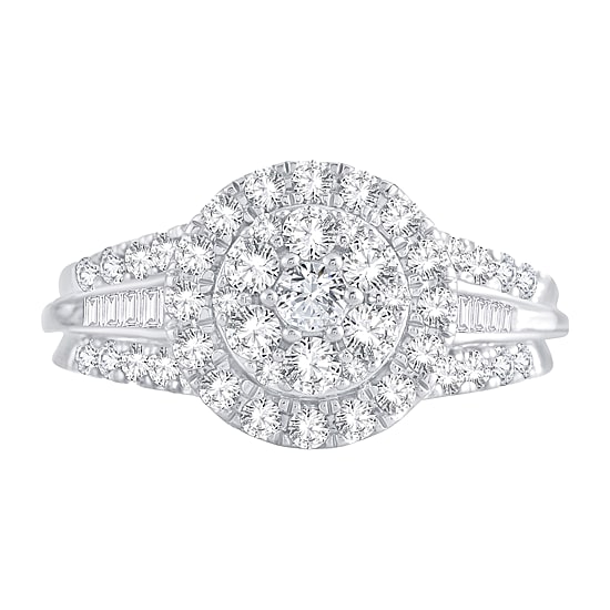 Womens 1 CT. T.W. Natural White Diamond 10K Gold Round Engagement Ring