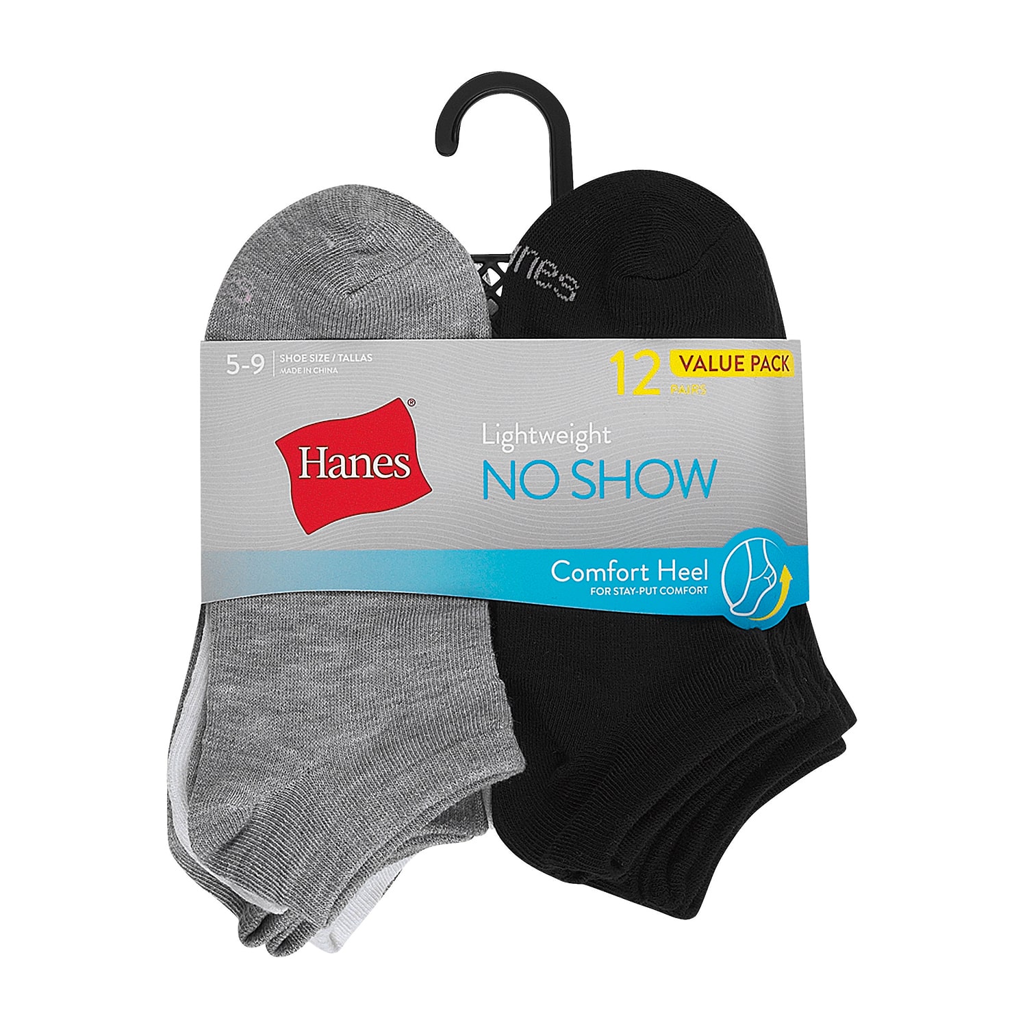Hanes Lightweight Womens Multi-Pack 12 Pair No Show Socks