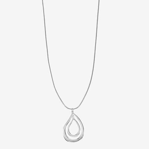 Liz Claiborne Orbital Womens 17 Inch Pendant Necklace, One Size, Silver
