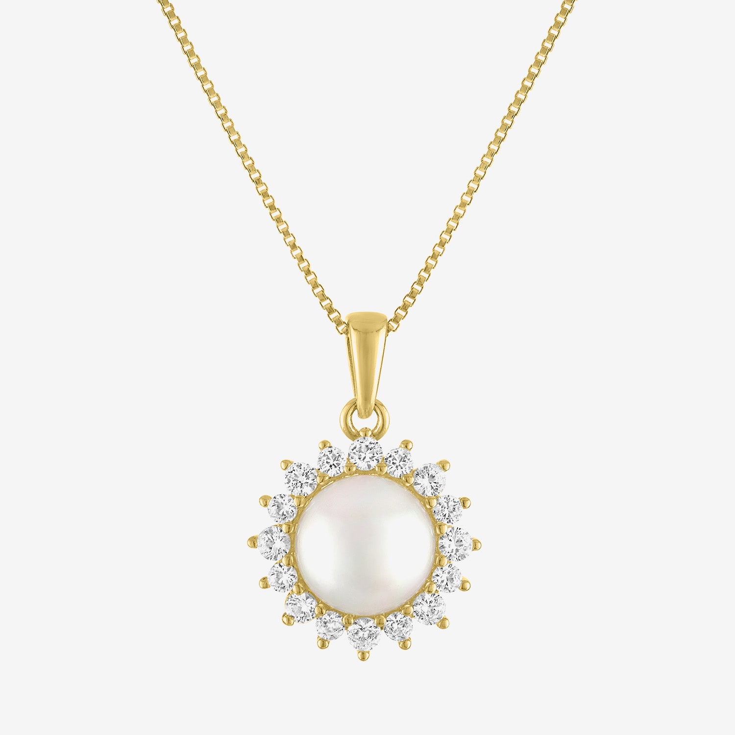 Womens White Cultured Freshwater Pearl 14K Gold Over Silver 18 Inch Pendant Necklace