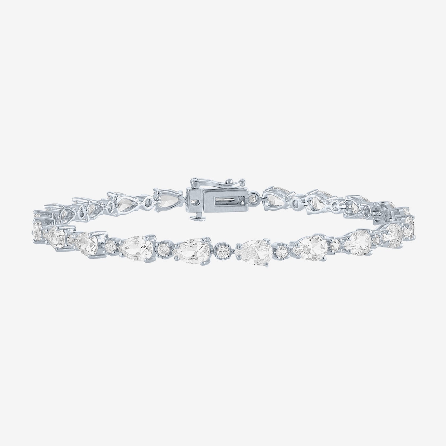 Womens Lab Created Sapphire Sterling Silver Inch Tennis Bracelet