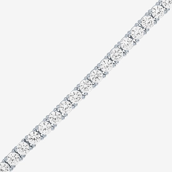 Womens Lab Created White Sapphire Sterling Silver Bolo Bracelet