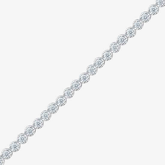 (H-I/ I1) Womens 2 CT. T.W. Lab Grown White Diamond 10K Gold 7.25 Inch Tennis Bracelet
