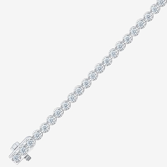 (H-I/ I1) Womens 2 CT. T.W. Lab Grown White Diamond 10K Gold 7.25 Inch Tennis Bracelet