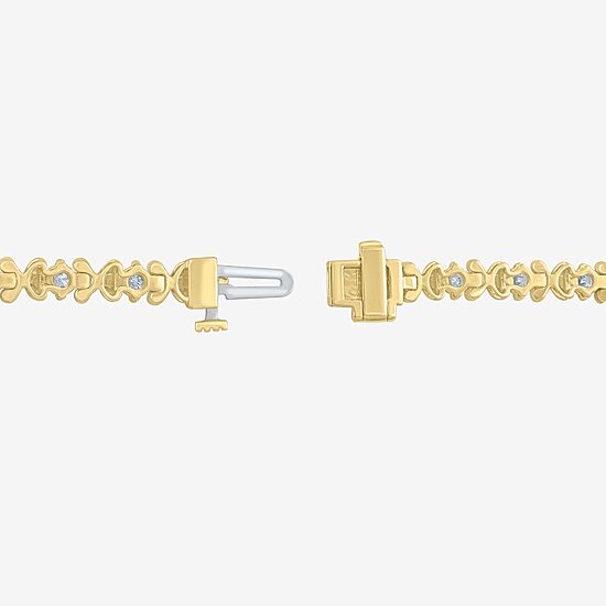(G / Si2) Womens 2 CT. T.W. Lab Grown White Diamond 10K Gold 7.25 Inch Tennis Bracelet