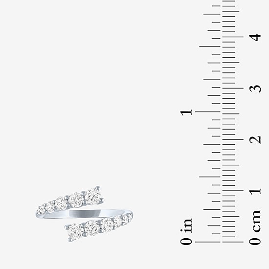 Diamond Addiction (G-H / Si2-I1) Womens 1 CT. T.W. Lab Grown White Diamond 10K Gold Bypass  Cocktail Ring