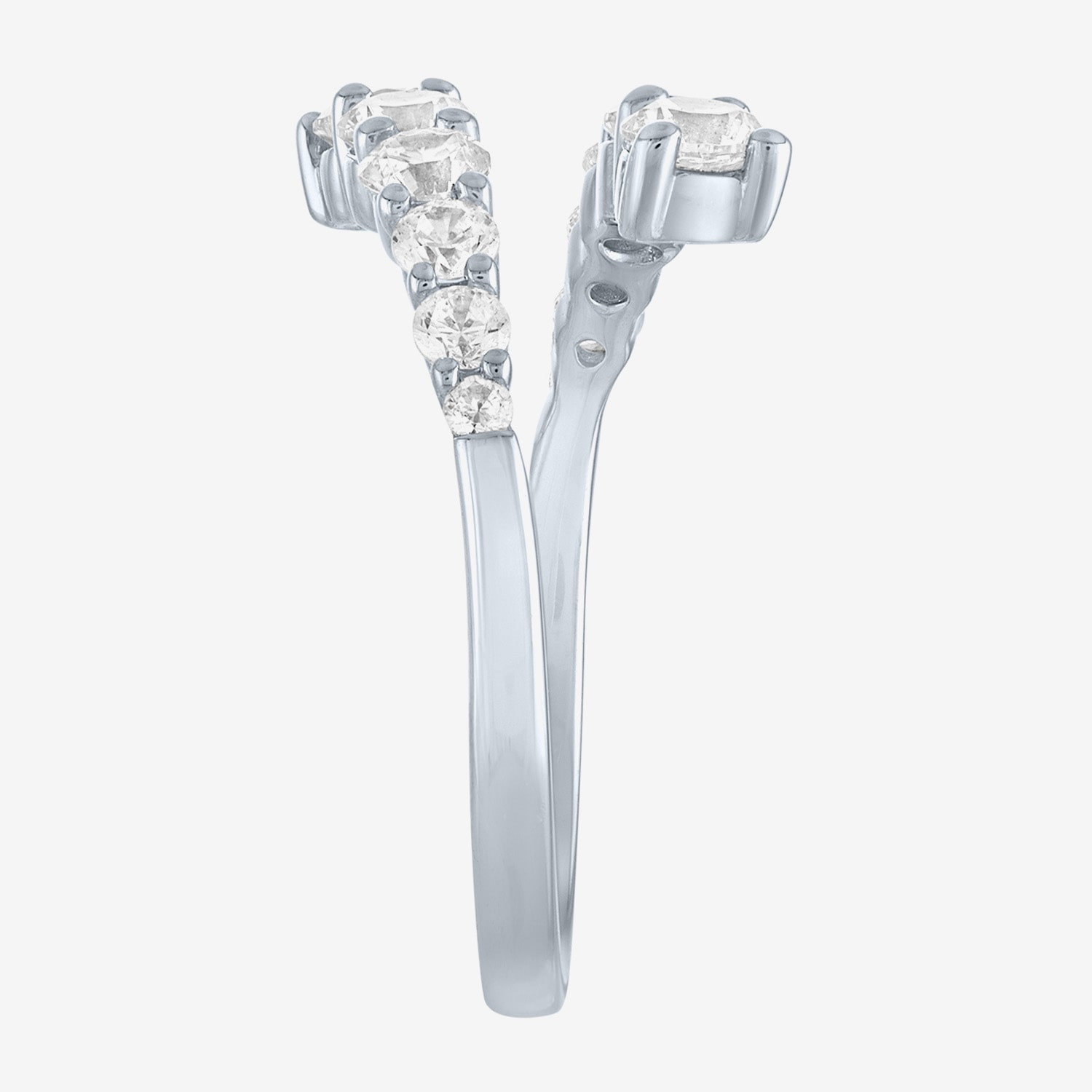 Diamond Addiction (G-H / Si2-I1) Womens 1 CT. T.W. Lab Grown White 10K Gold Bypass  Cocktail Ring