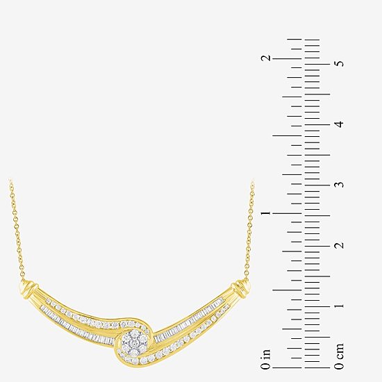 Diamond Blossom (G / Si2) Womens 2 CT. T.W. Lab Grown White Diamond 10K Gold Flower 18 Inch Pendant Necklace