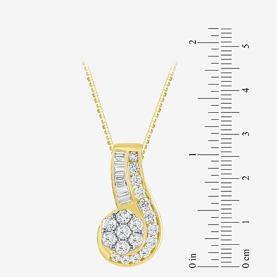 Diamond Blossom (G / Si2) Womens 2 CT. T.W. Lab Grown White Diamond 10K Gold Flower 18 Inch Pendant Necklace