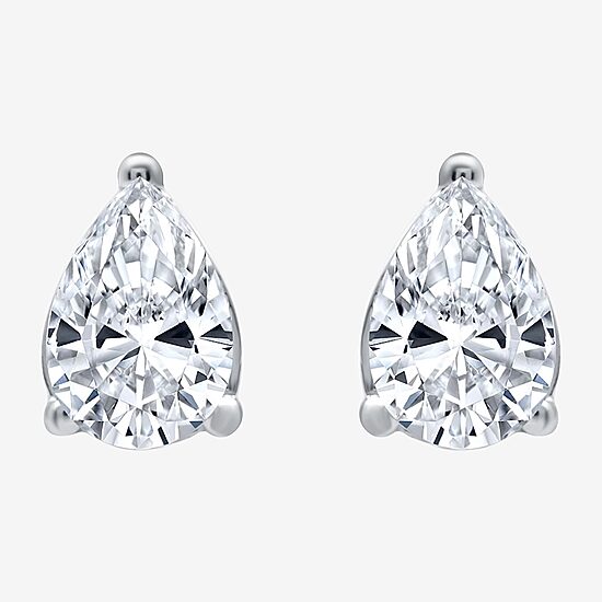 Ever Star (H-I / Si2-I1) 1 CT. T.W. Lab Grown White Diamond 10K Gold Pear Stud Earrings