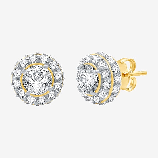 Ever Star (H-I / Si2-I1) 3 CT. T.W. Lab Grown White Diamond 14K White Gold 10.8mm Round Stud Earrings