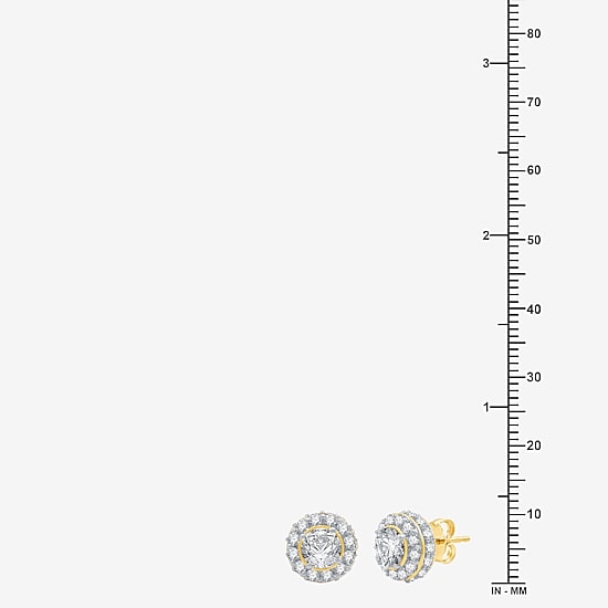 Ever Star (H-I / Si2-I1) 3 CT. T.W. Lab Grown White Diamond 14K White Gold 10.8mm Round Stud Earrings