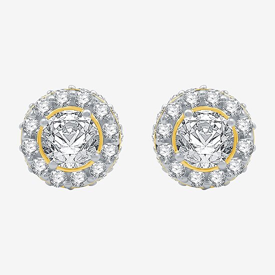 Ever Star (H-I / Si2-I1) 3 CT. T.W. Lab Grown White Diamond 14K White Gold 10.8mm Round Stud Earrings