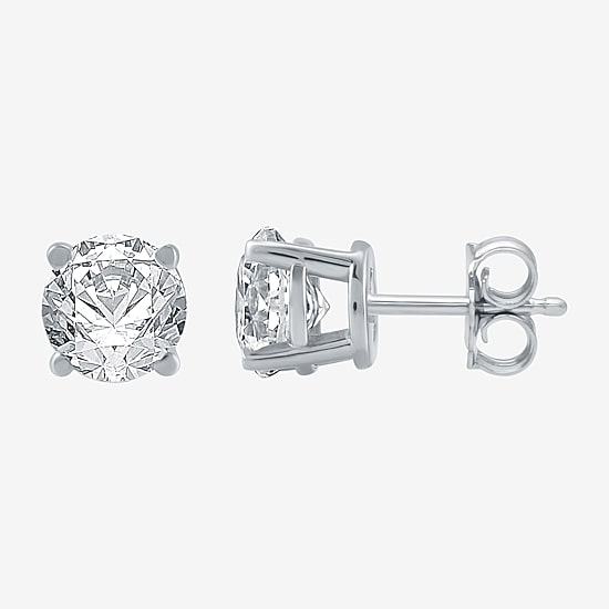 7/8 CT. T.W. Natural White Diamond 10K Gold Round Stud Earrings