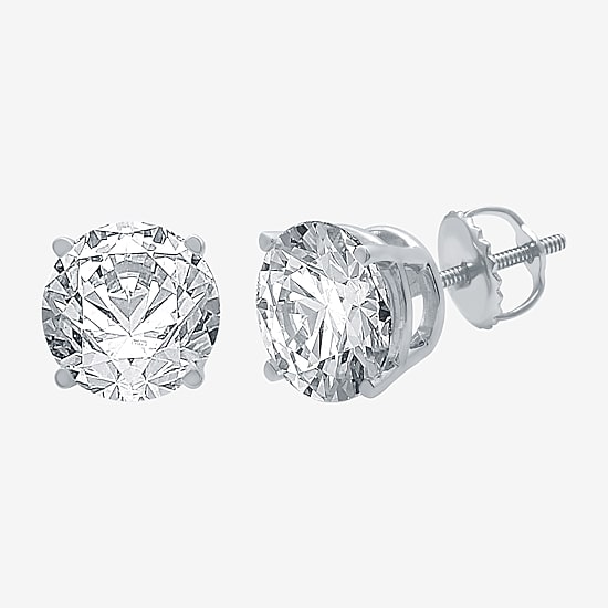 Ever Star (G / Vs1-Vs2) 4 CT. T.W. Lab Grown White Diamond 14K Gold Round Stud Earrings