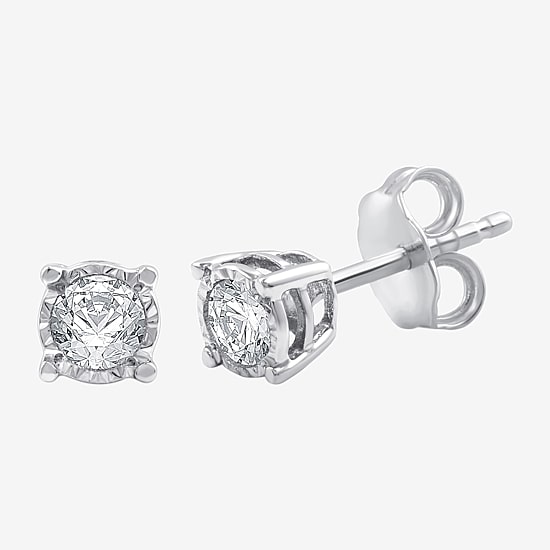 Ever Star (G / SI1-SI2) 1/3 CT.T.W. Lab-Grown Diamond 14K over Silver or Sterling SIlver Round Stud Earrings