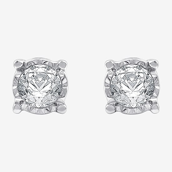 Ever Star (G / SI1-SI2) 1/3 CT.T.W. Lab-Grown Diamond 14K over Silver or Sterling SIlver Round Stud Earrings