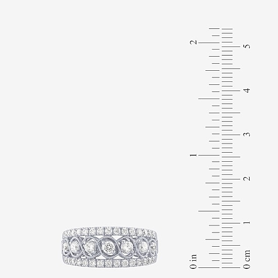 (G / Si2) Womens 9M 1 CT. T.W. Lab Grown White Diamond 10K Gold Anniversary Band