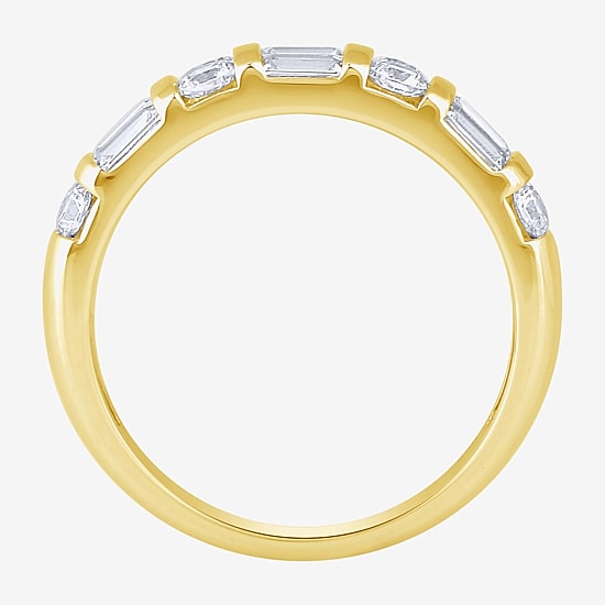 (G / Si2) Womens 21.5MM 1 CT. T.W. Lab Grown White Diamond 10K Gold Anniversary Band