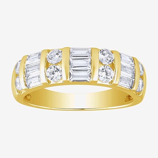 (G / Si2) Womens 21.5MM 1 CT. T.W. Lab Grown White Diamond 10K Gold Anniversary Band