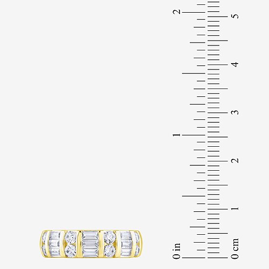 (G / Si2) Womens 21.5MM 1 CT. T.W. Lab Grown White Diamond 10K Gold Anniversary Band