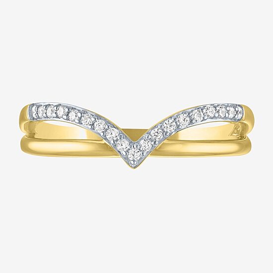 Diamond Addiction (G-H / I1-I2) Womens 1/10 CT. T.W. Lab Grown White Diamond 14K Gold Over Silver Sterling Silver Cocktail Ring