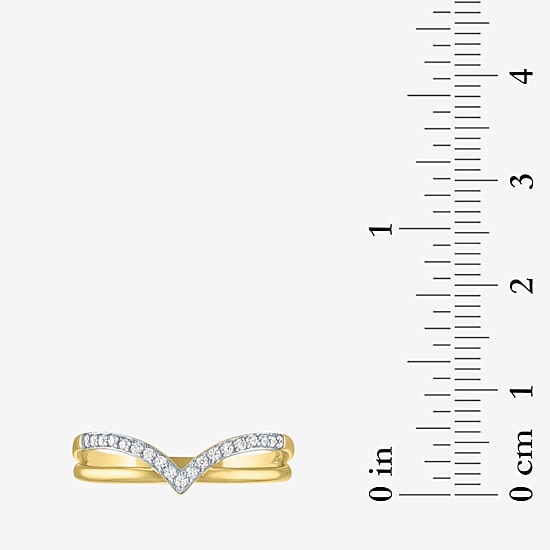 Diamond Addiction (G-H / I1-I2) Womens 1/10 CT. T.W. Lab Grown White Diamond 14K Gold Over Silver Sterling Silver Cocktail Ring