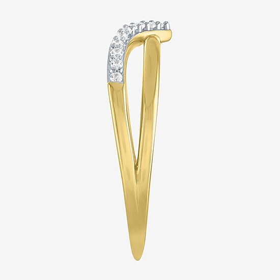 Diamond Addiction (G-H / I1-I2) Womens 1/10 CT. T.W. Lab Grown White Diamond 14K Gold Over Silver Sterling Silver Cocktail Ring