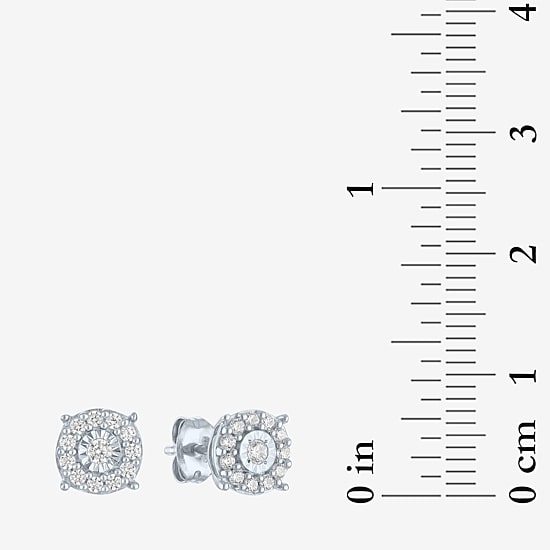 (G-H/ I1-I2) 1/4 CT. T.W. Lab Grown White Diamond Sterling Silver Round Stud Earrings