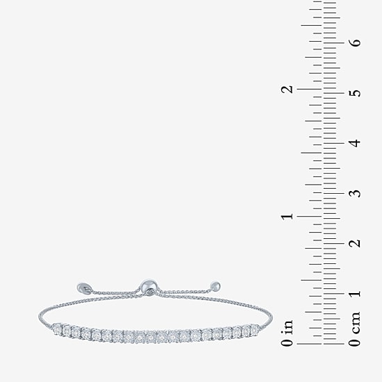 (I1-I2/ G-H) Womens 1/10 CT. T.W. Lab Grown White Diamond Sterling Silver Bolo Bracelet