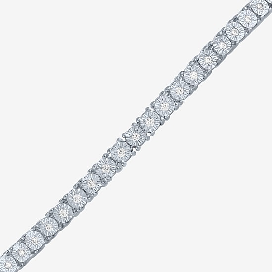 (I1-I2/ G-H) Womens 1/10 CT. T.W. Lab Grown White Diamond Sterling Silver Bolo Bracelet