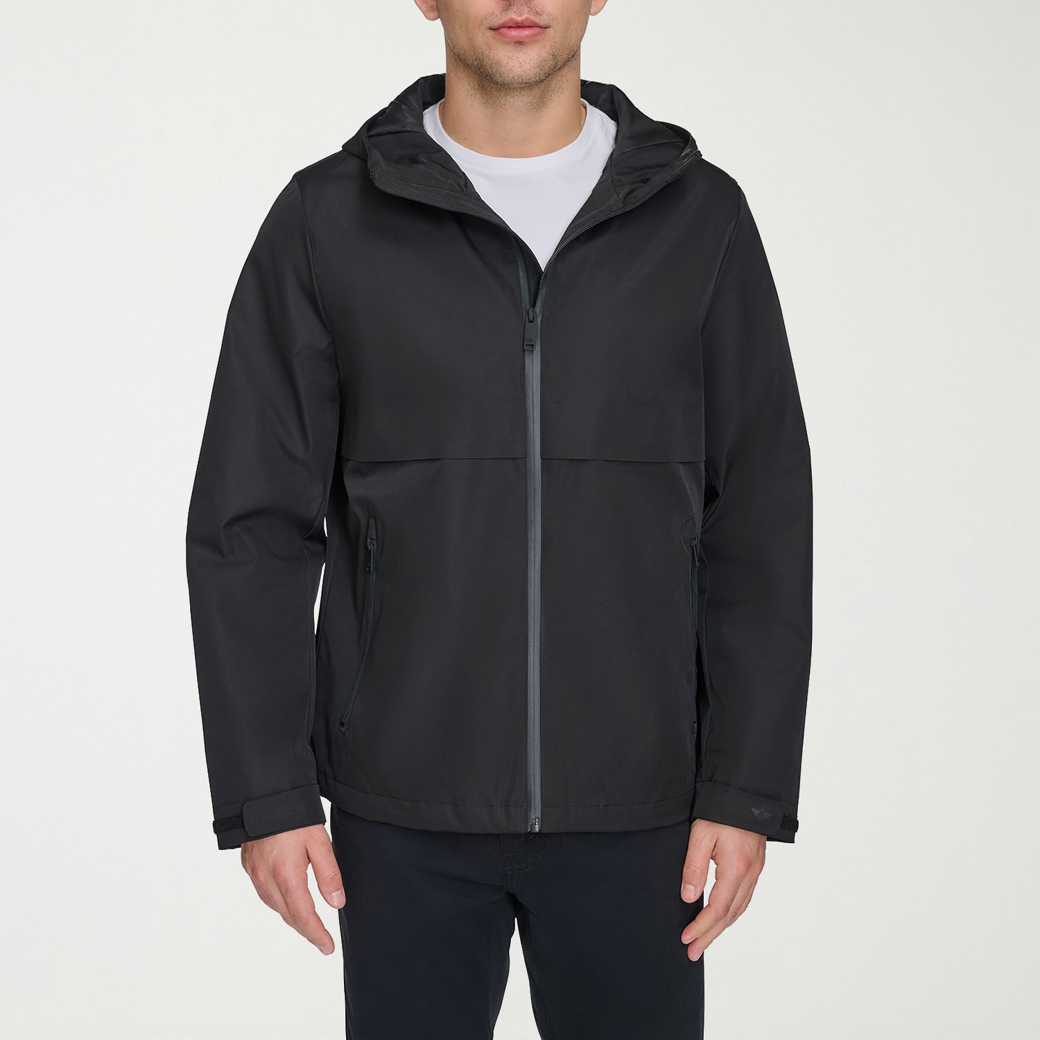 Dockers Mens Hooded Water Resistant Midweight Raincoat