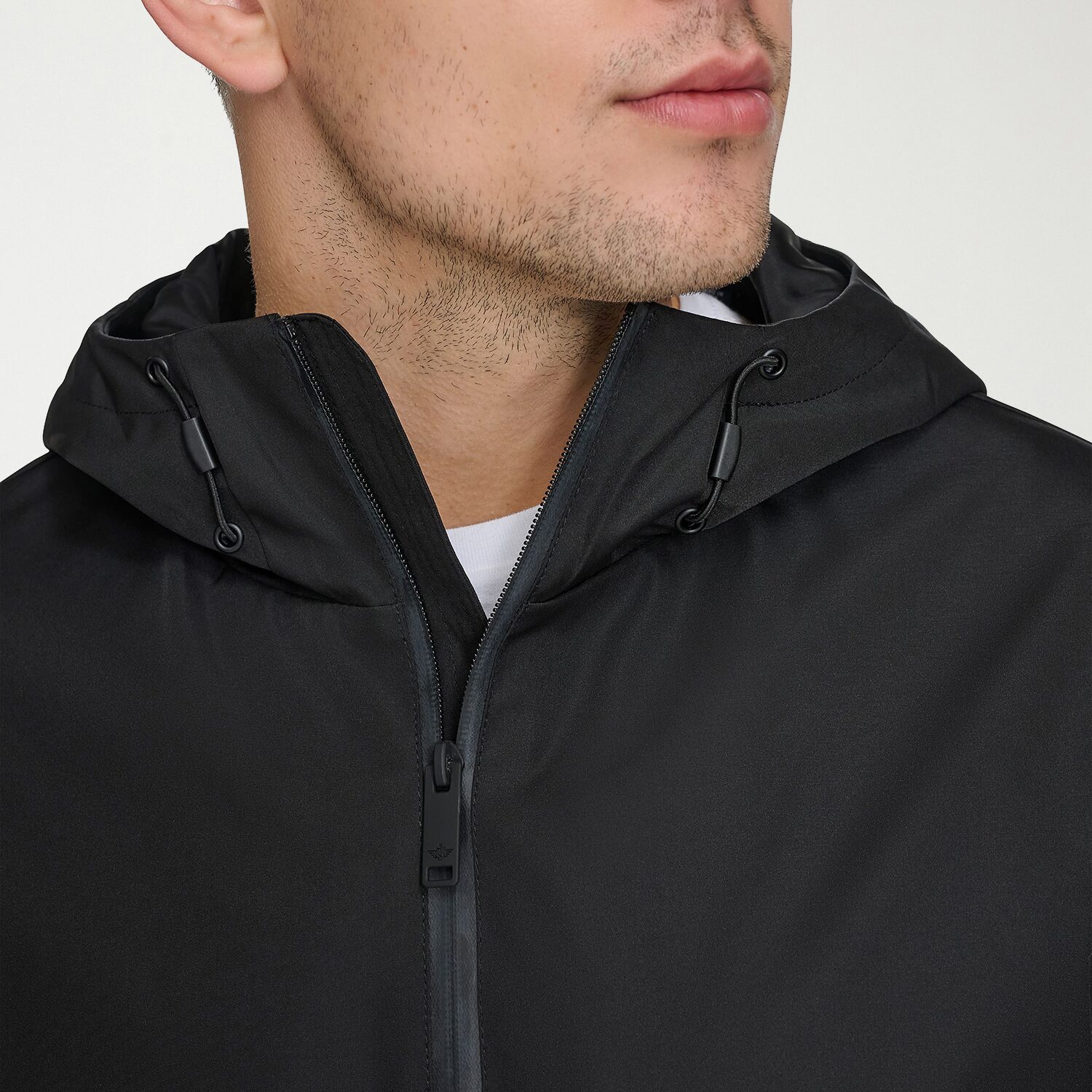 Dockers Mens Hooded Water Resistant Midweight Raincoat