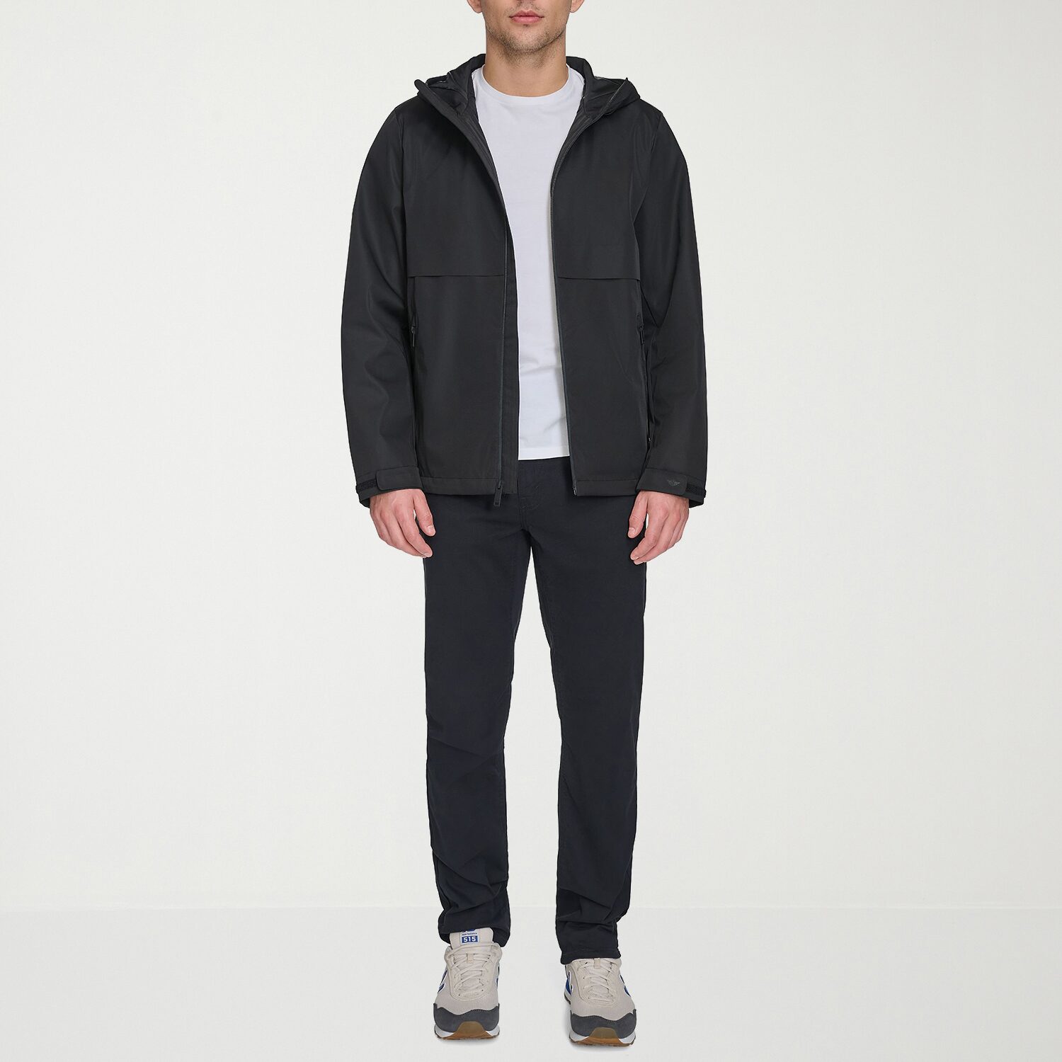Dockers Mens Hooded Water Resistant Midweight Raincoat