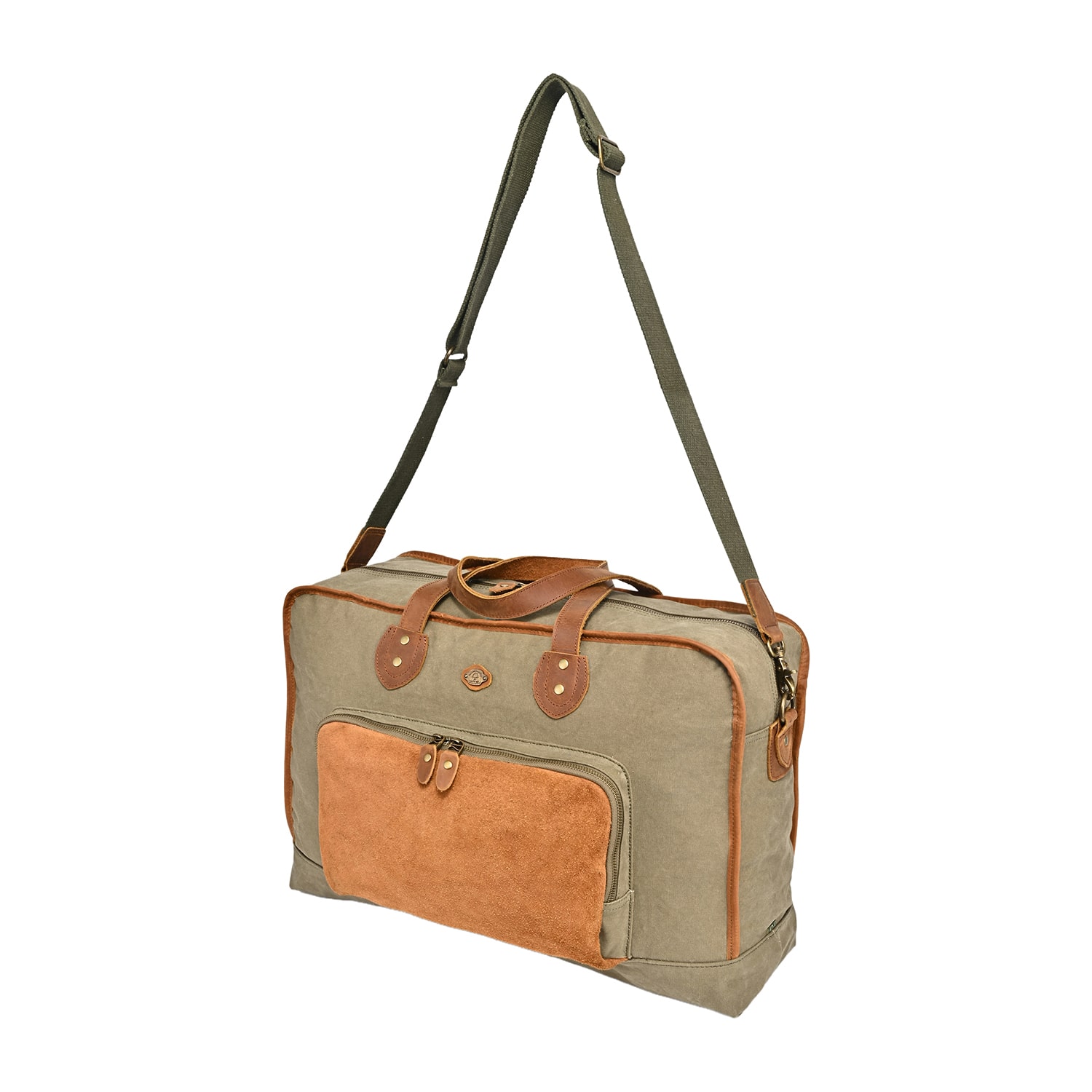TSD Brand Valley Oak Convertible Weekender Duffel Bag