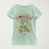 Mens Crew Neck Short Sleeve Regular Fit Yoshi Graphic T-Shirt